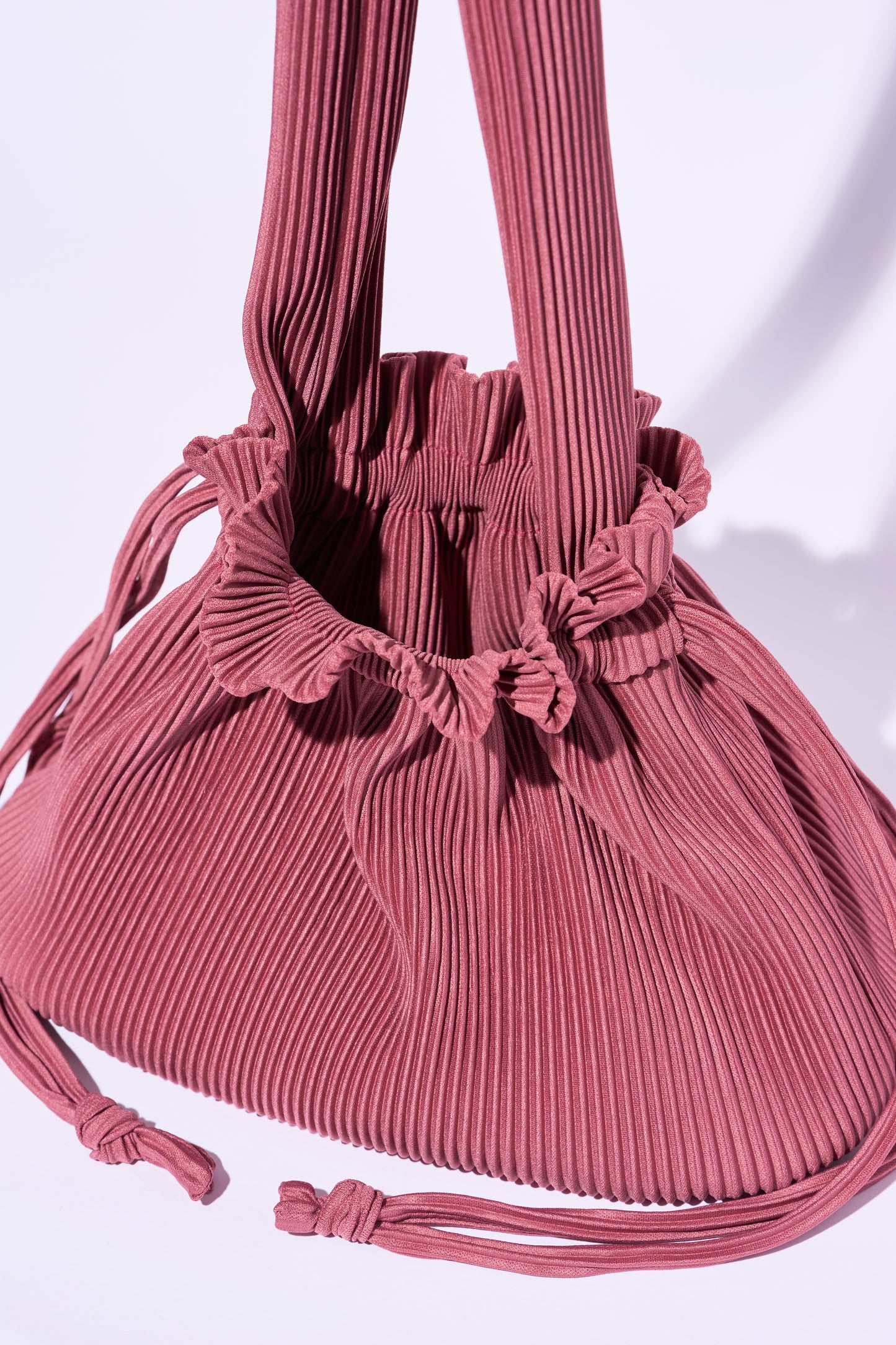 Pleated Dumpling Bag - Dusty Rose