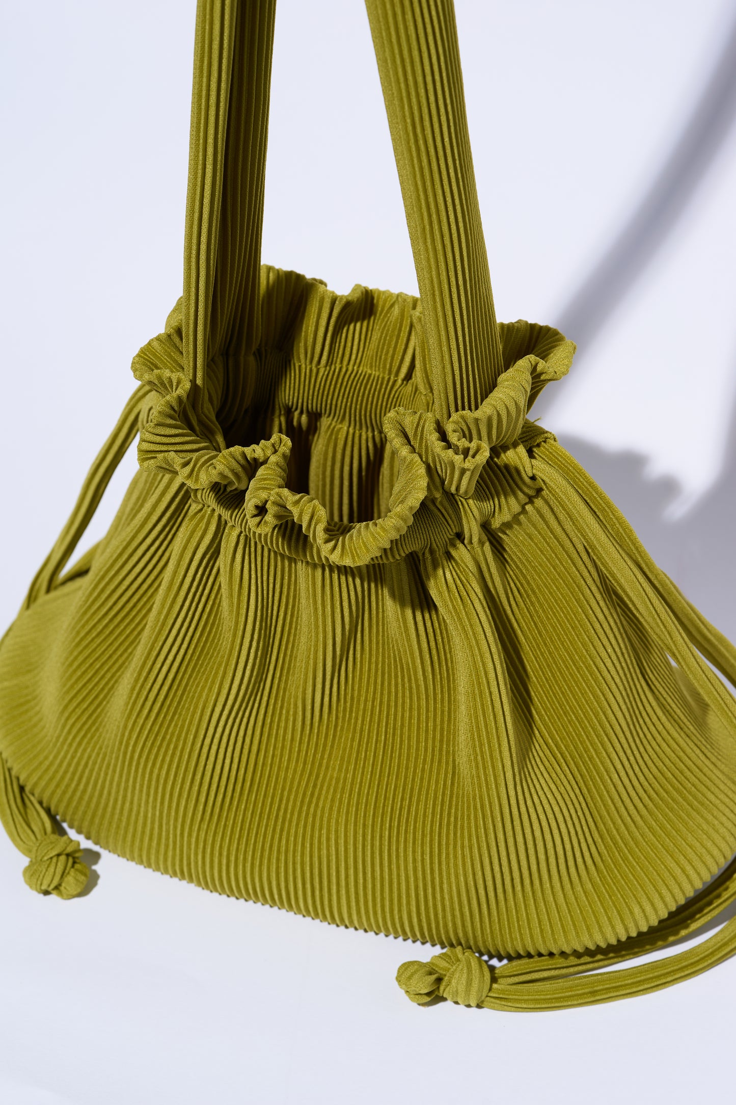 Pleated Dumpling Bag - Olive Green