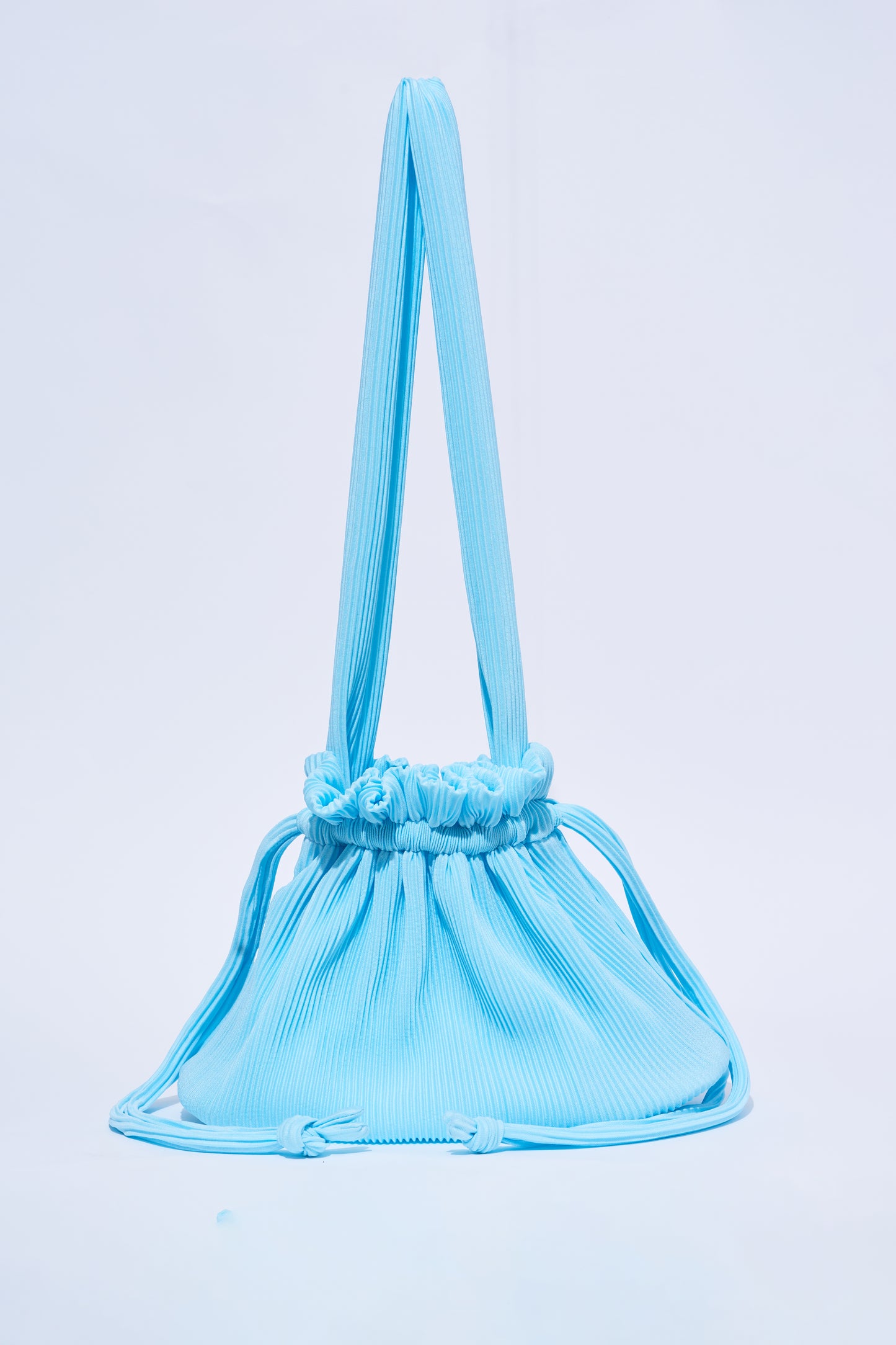 Pleated Dumpling Bag - Sky Blue