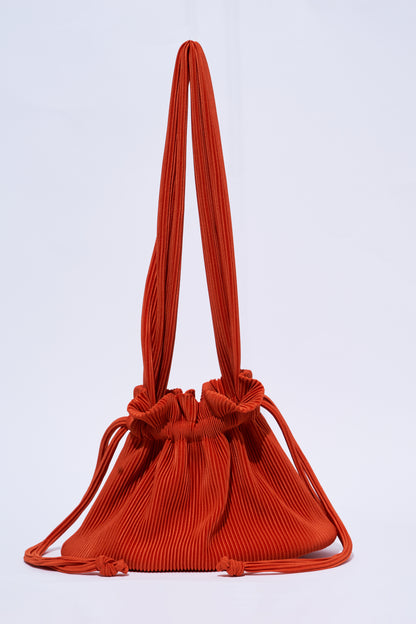 Pleated Dumpling Bag - Orange