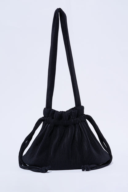 Pleated Dumpling Bag - Black