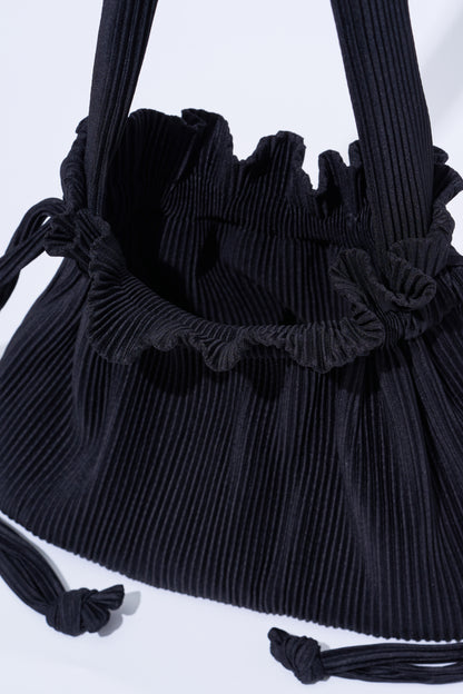 Pleated Dumpling Bag - Black