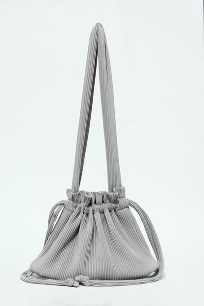Pleated Dumpling Bag - Grey