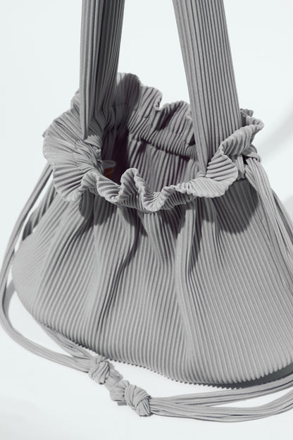Pleated Dumpling Bag - Grey