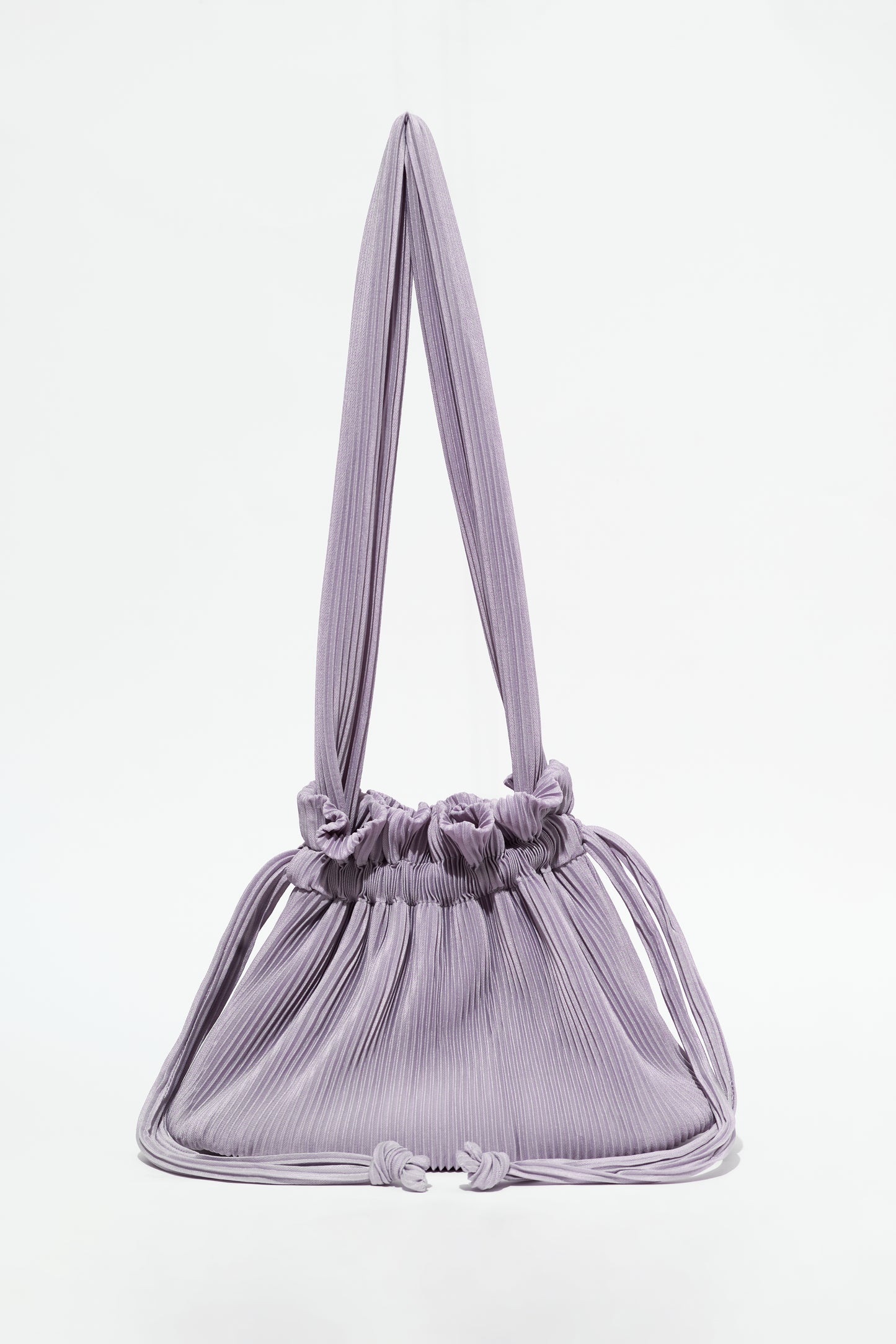 Pleated Dumpling Bag - Purple Grey