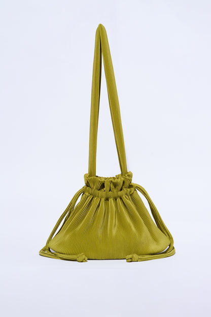 Pleated Dumpling Bag - Olive Green
