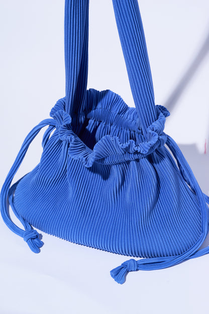Pleated Dumpling Bag - Cornflower Blue