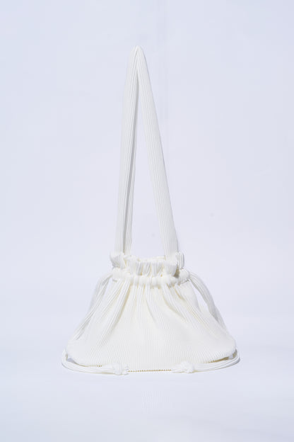 Pleated Dumpling Bag - White