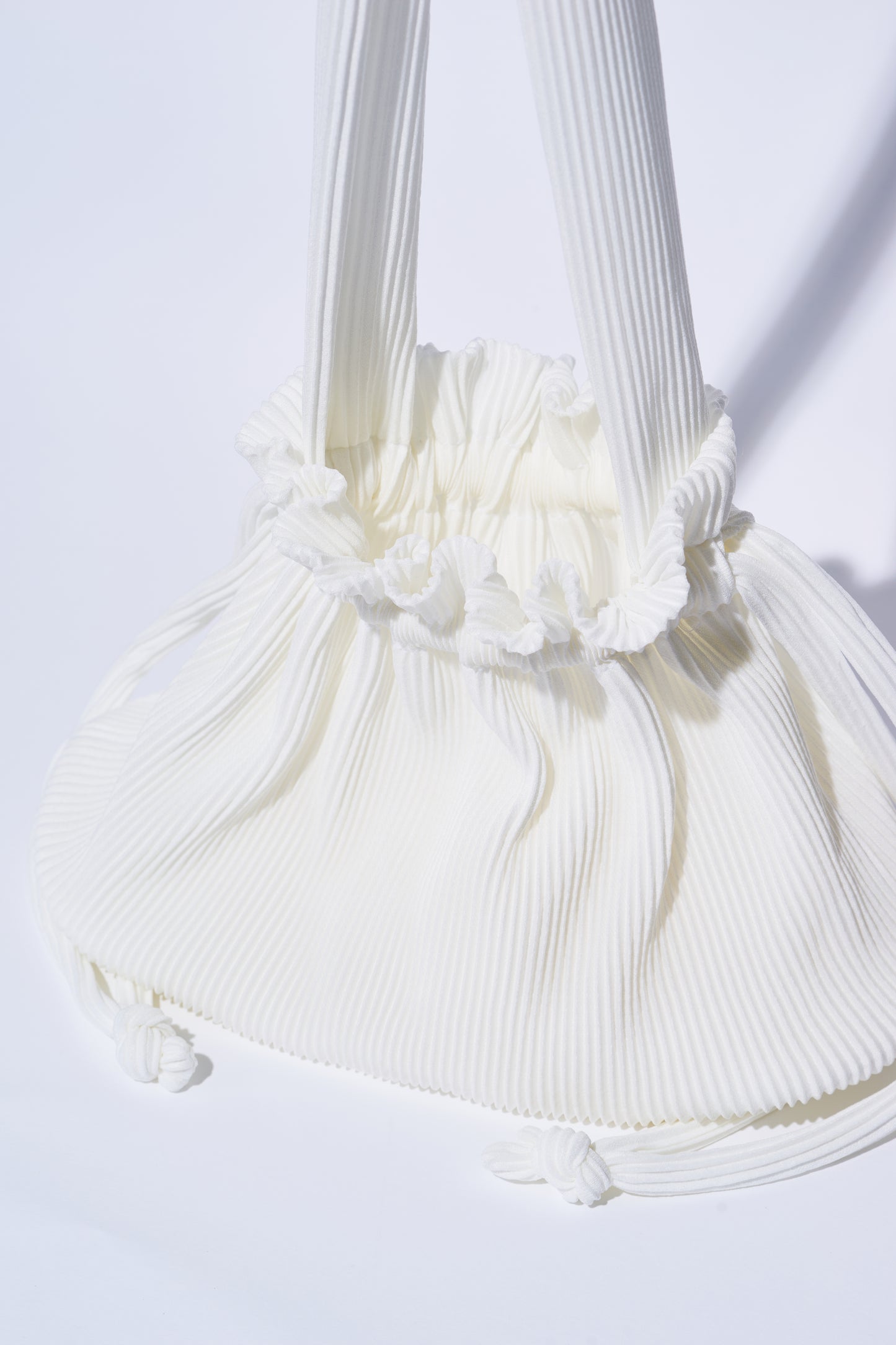 Pleated Dumpling Bag - White