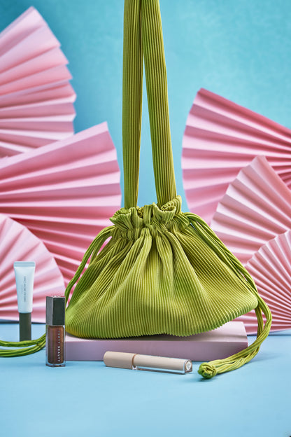 Pleated Dumpling Bag - Olive Green