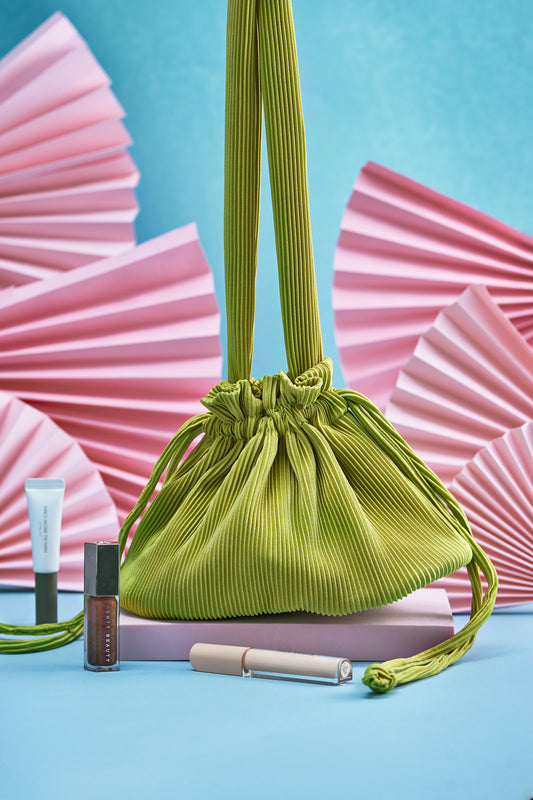 Pleated Dumpling Bag - Olive Green