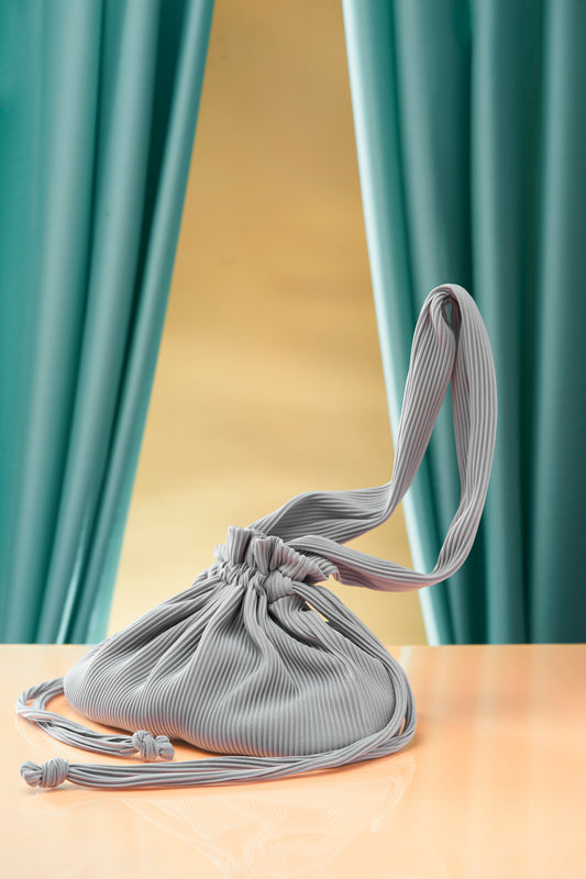 Pleated Dumpling Bag - Grey