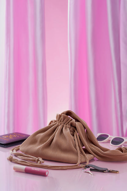 Pleated Dumpling Bag - Khaki