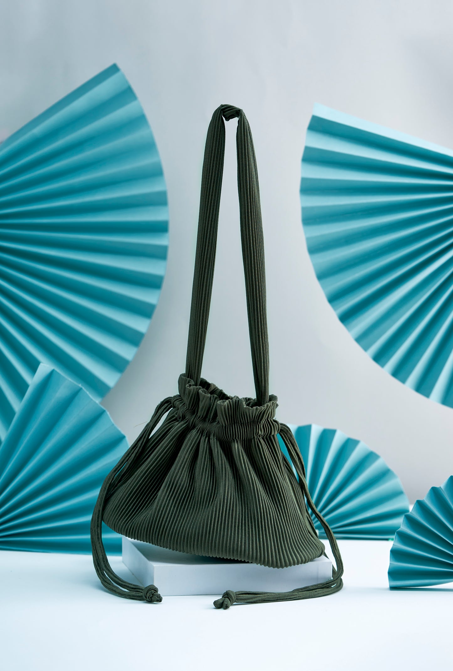 Pleated Dumpling Bag - Army Green