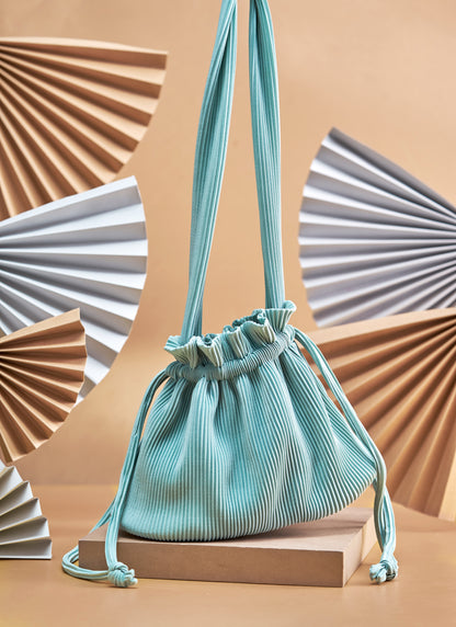 Pleated Dumpling Bag - Teal