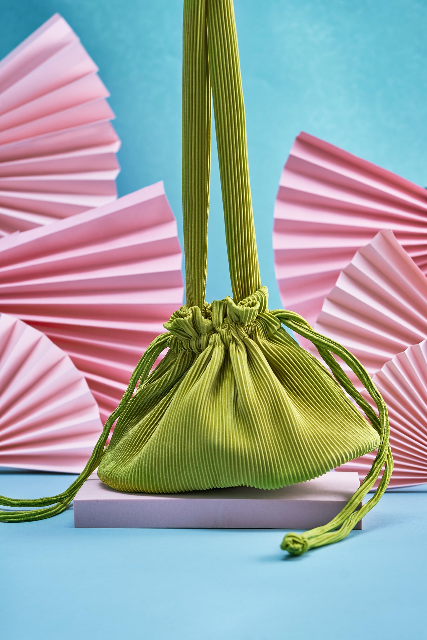 Pleated Dumpling Bag - Olive Green