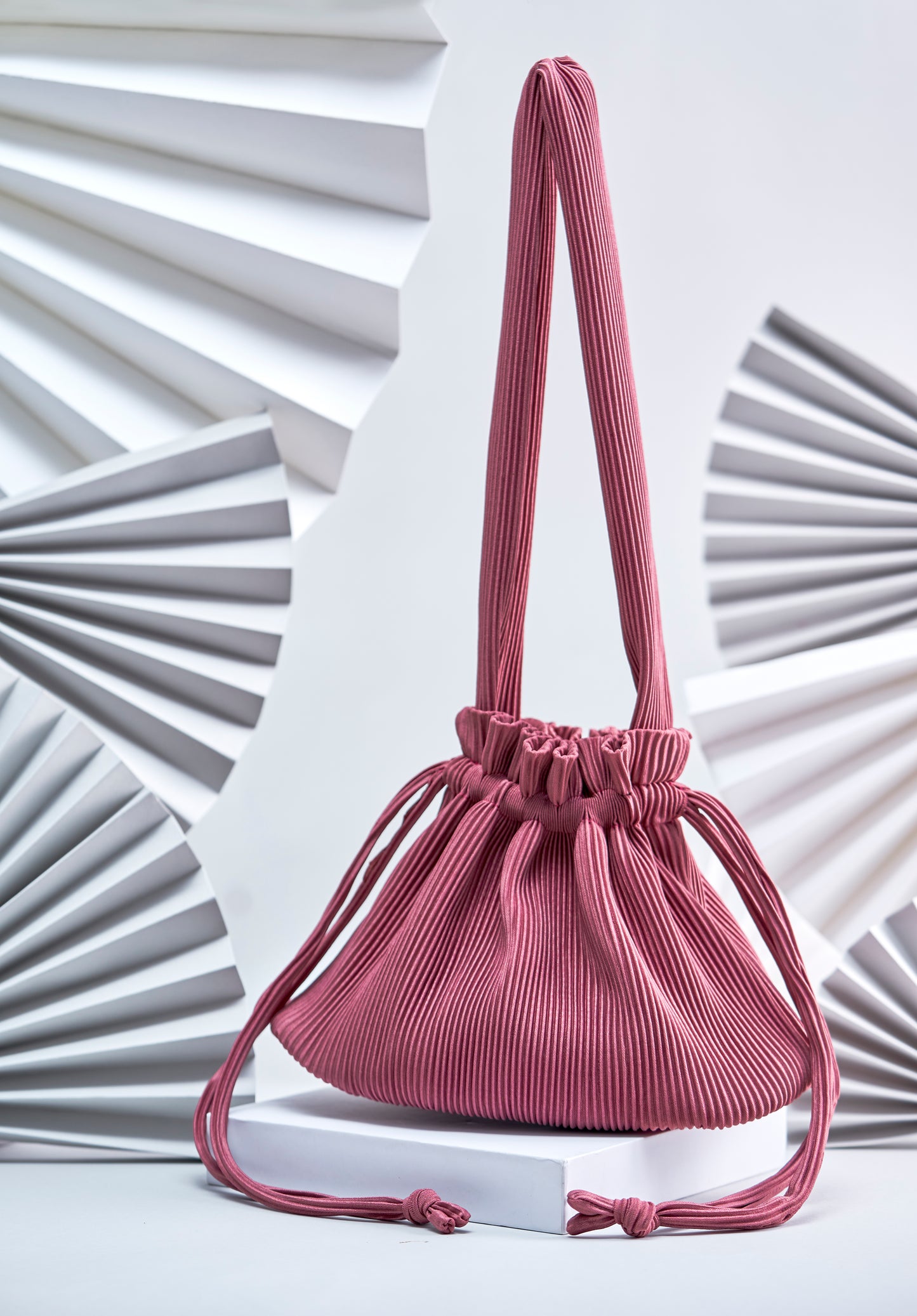 Pleated Dumpling Bag - Dusty Rose