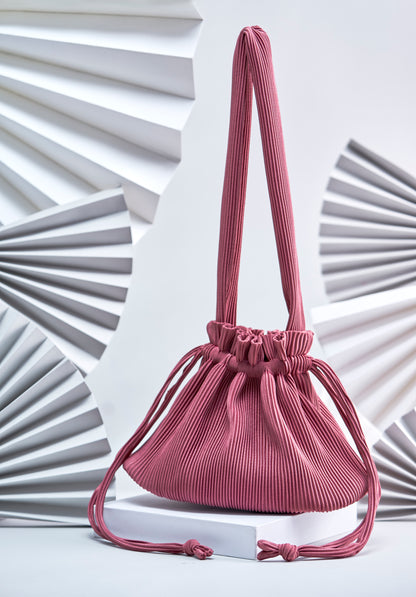 Pleated Dumpling Bag - Dusty Rose