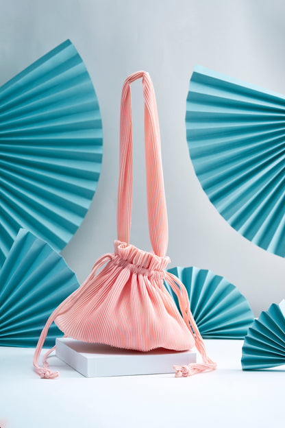 Pleated Dumpling Bag - Baby Pink
