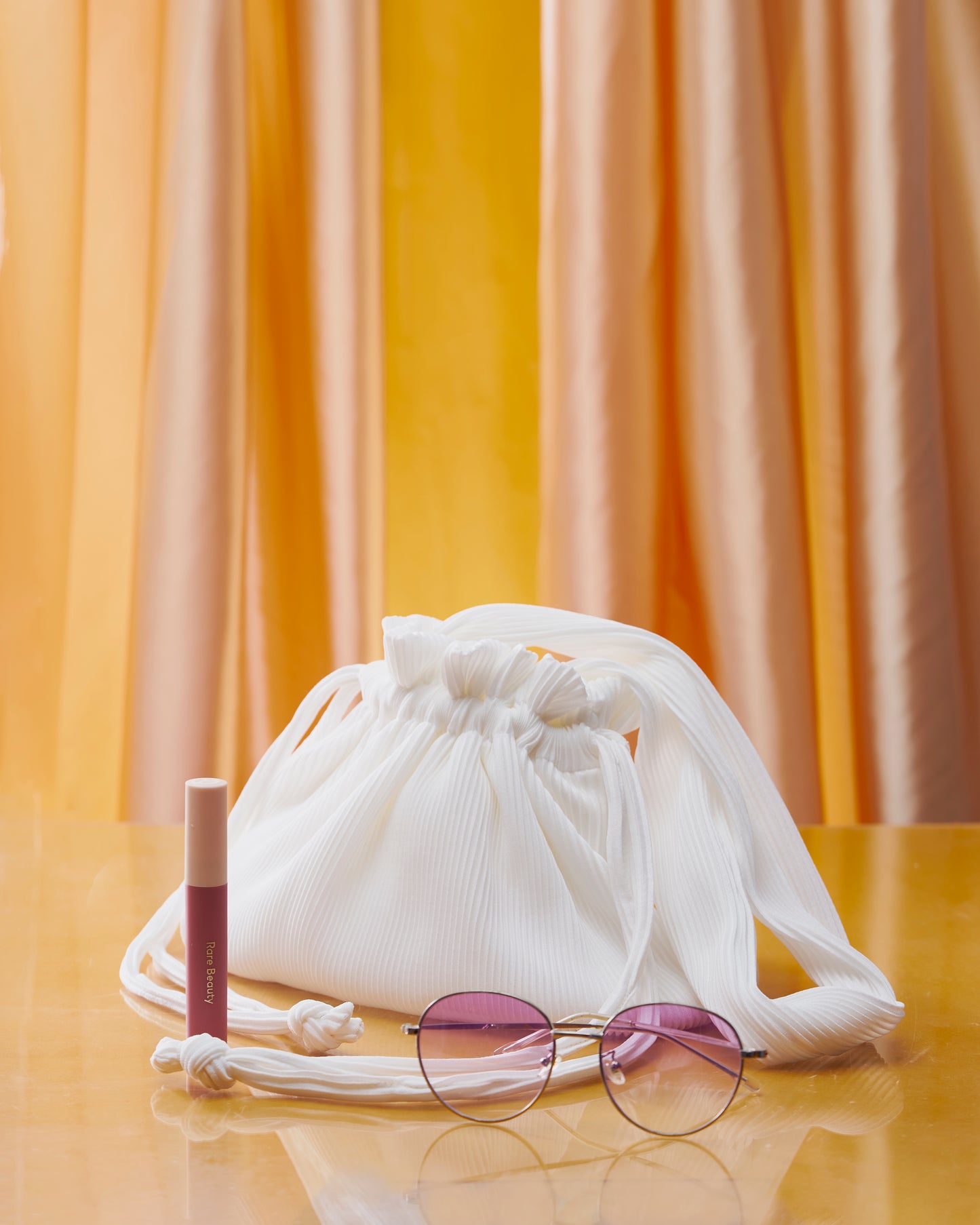 Pleated Dumpling Bag - White