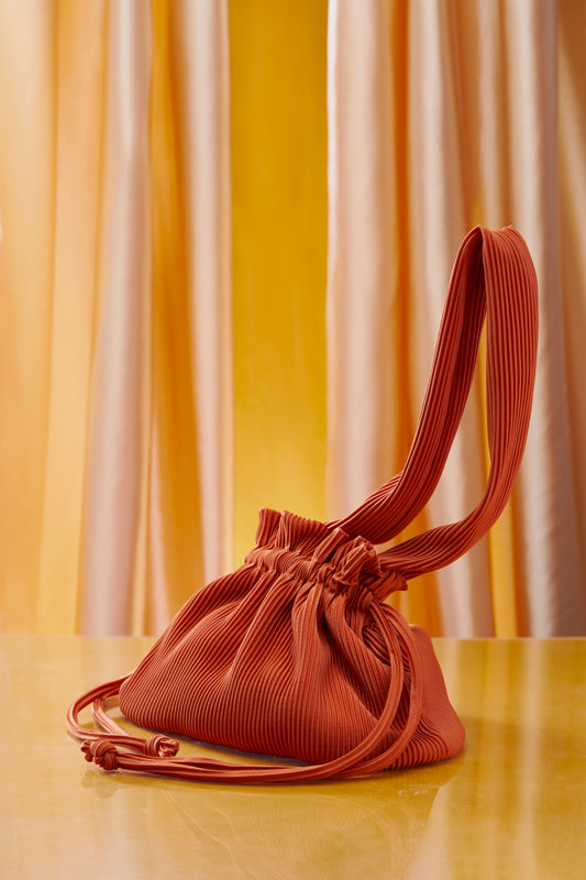 Pleated Dumpling Bag - Orange