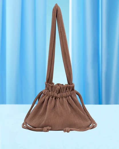 Pleated Dumpling Bag - Hazelnut