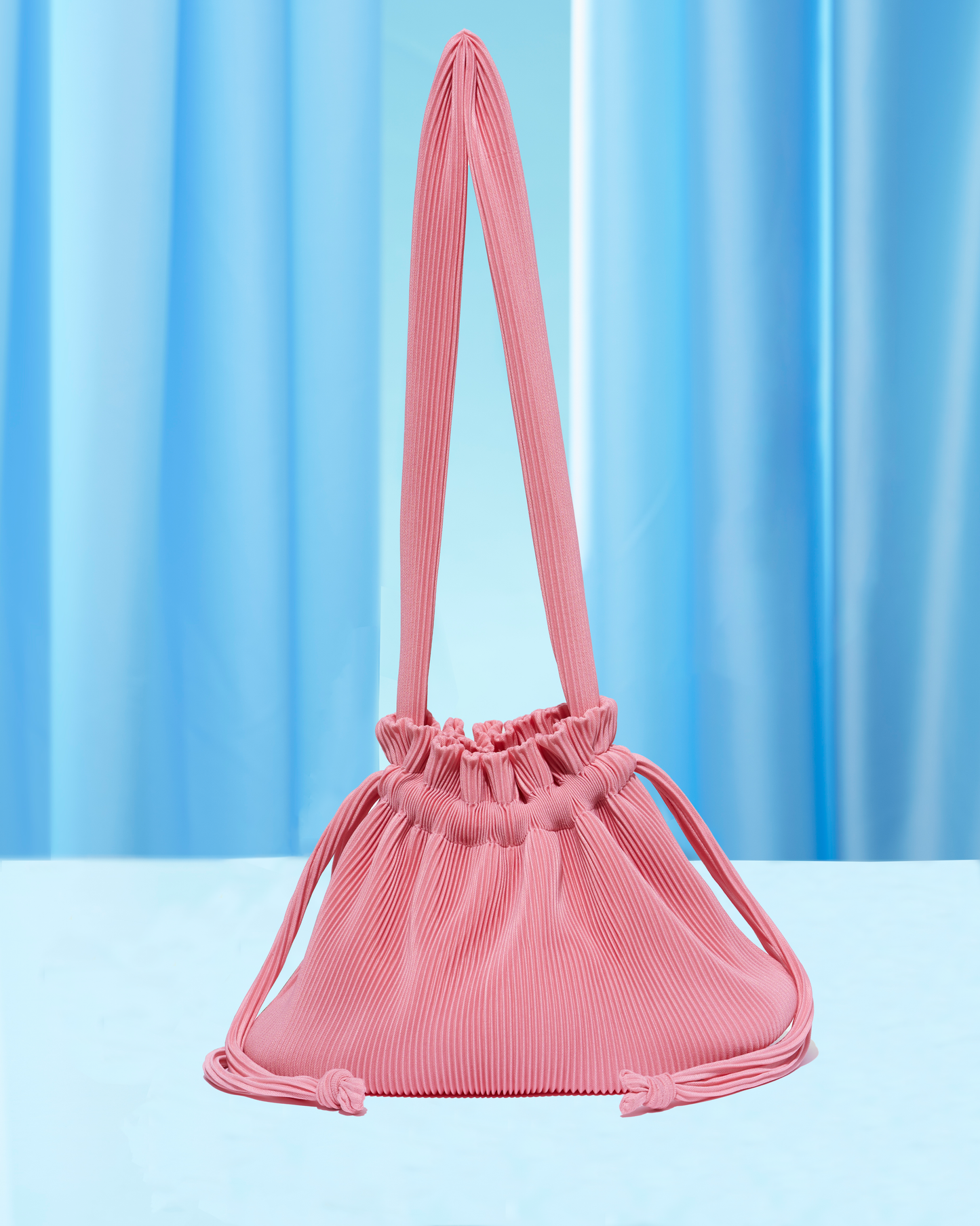 Pleated Dumpling Bag - Watermelon Pink